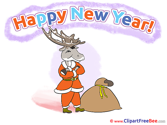 Present Deer Clip Art download New Year