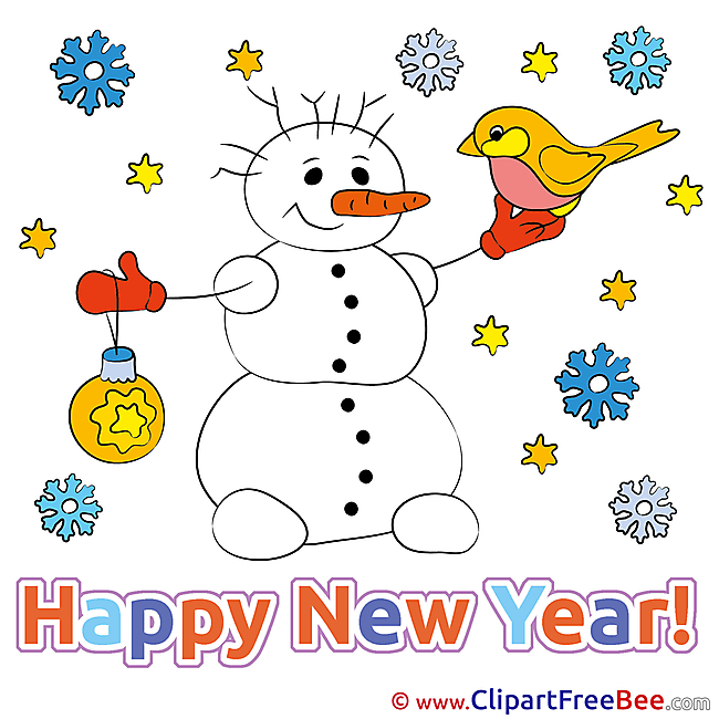 Printable Snowman Illustrations New Year