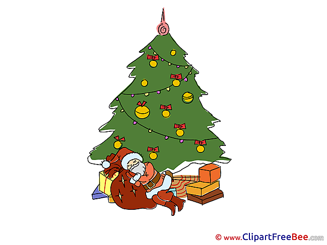 Sleeping Santa Claus Clip Art download New Year