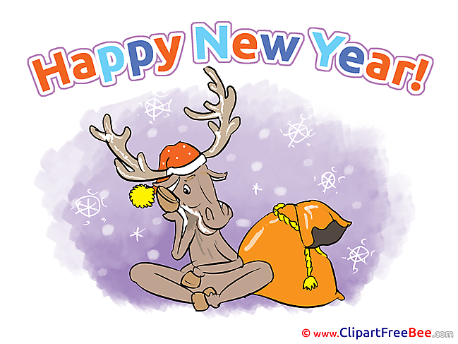Snowflakes Deer free Cliparts New Year