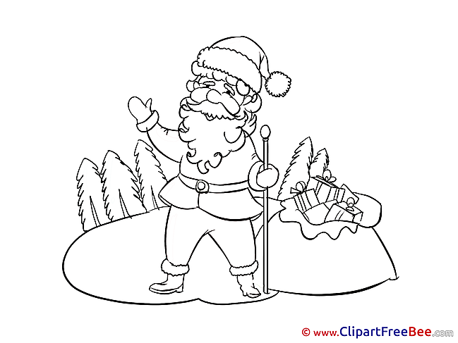 Staff Santa Claus Cliparts New Year for free