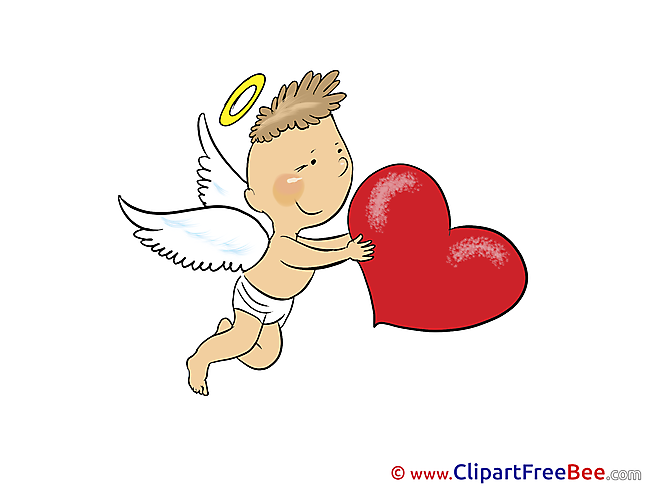 Cupid Boy Wings Hearts Clip Art for free