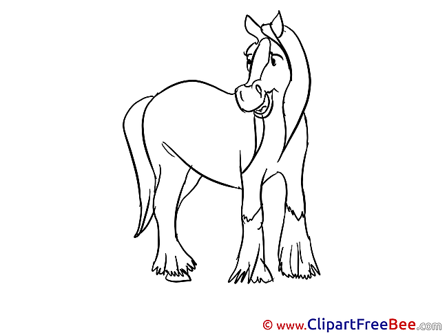 Coloring Horse Clip Art for free