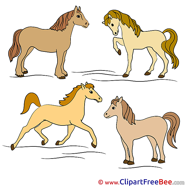 Four Horses printable  Images