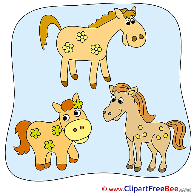 Three Horses Clip Art for free