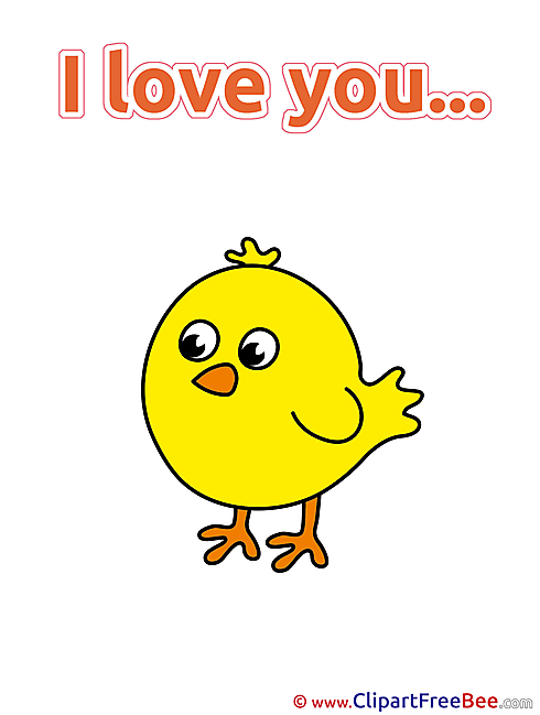 Chicken printable I Love You Images