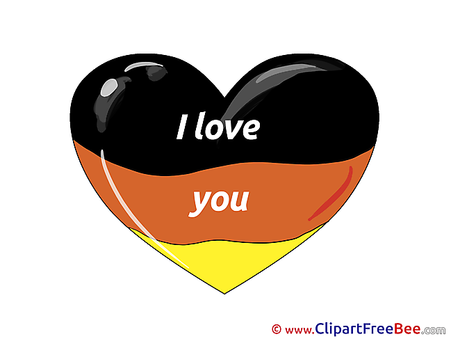 Germany Flag Heart I Love You Clip Art for free