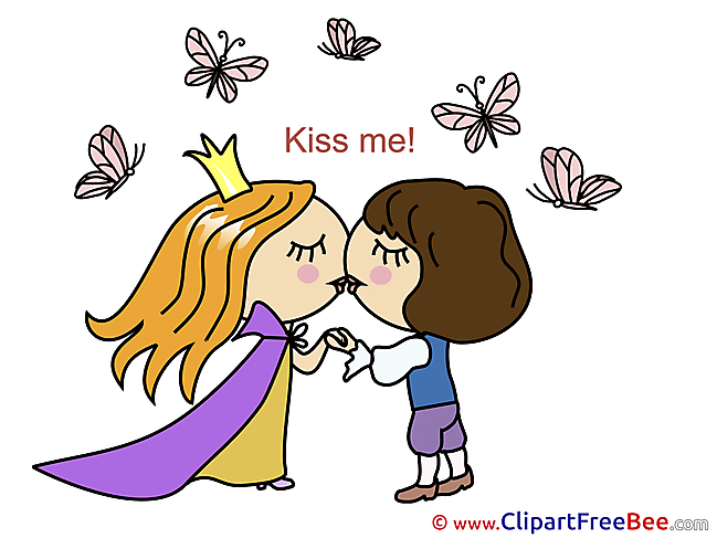 Princess Prince Kiss I Love You Clip Art for free