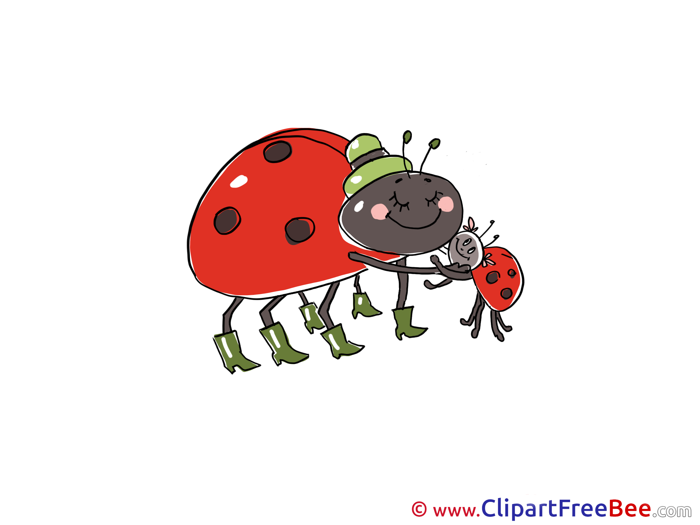Family Ladybugs download Clip Art for free