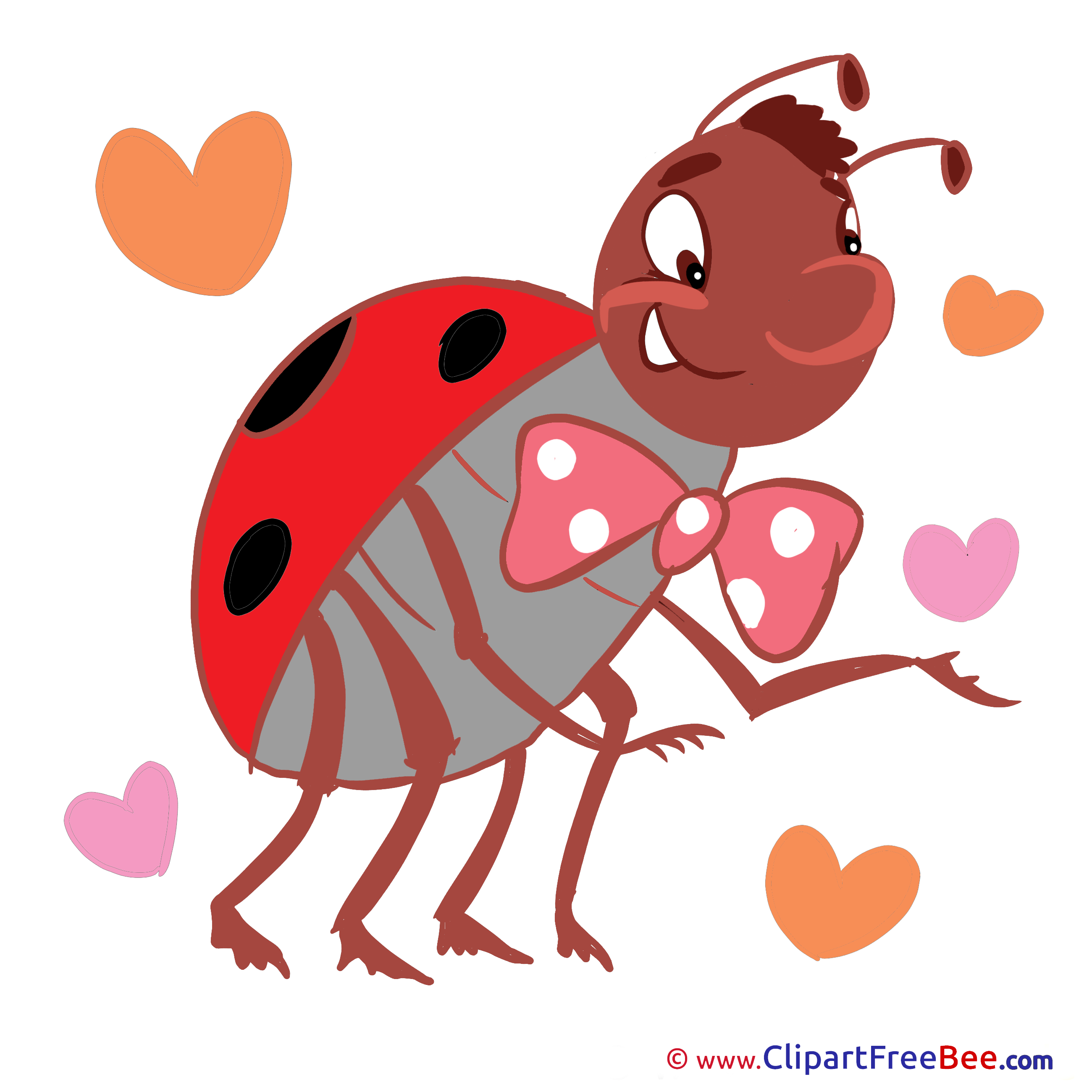 Ladybug Hearts Clip Art download for free