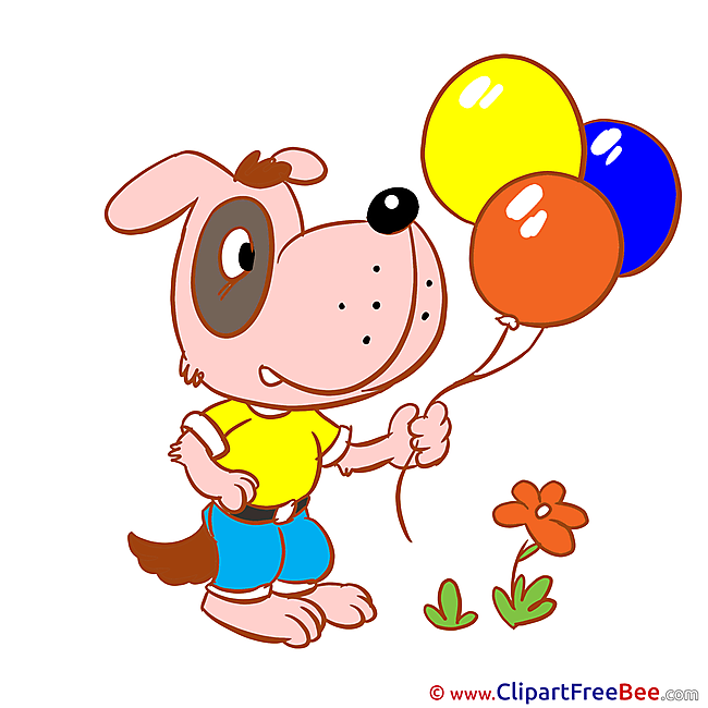 Dog with Balloons download Kindergarten Illustrations