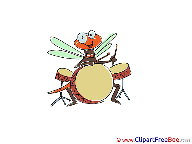 Drum Dragonfly Kindergarten download Illustration
