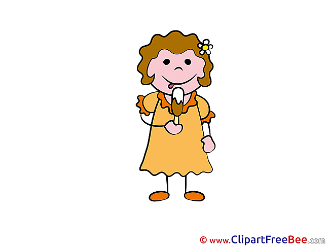 Eating Ice Cream Girl download Kindergarten Illustrations