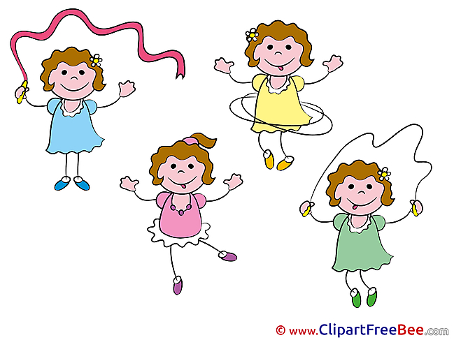 Funny Girls Clipart Kindergarten Illustrations
