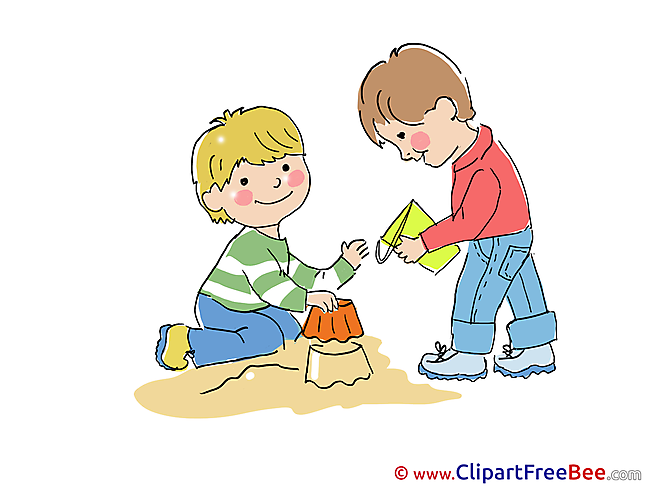 Sandbox Friends Pics Kindergarten Illustration