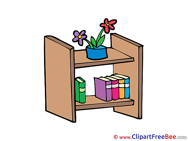 Bookshelf Clipart free Illustrations