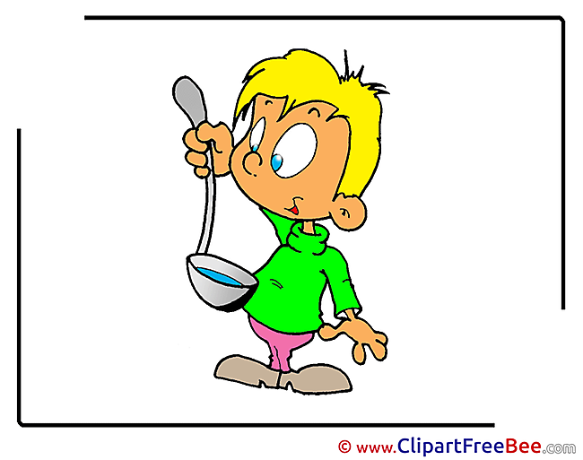 Boy Kitchen Spoon Cliparts printable for free