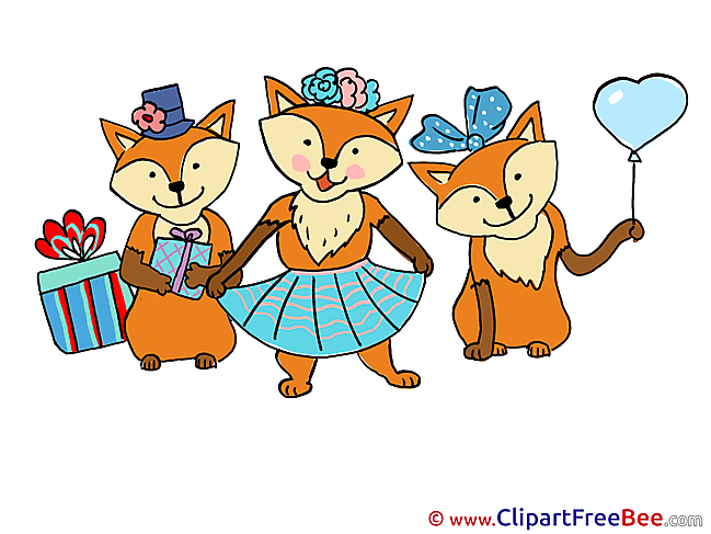 Foxes Gift Balloon Party free Images download