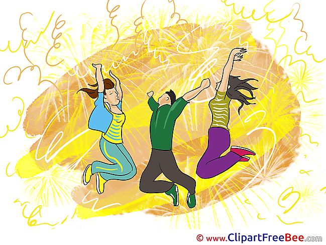 Jumping People Dances Party download Illustration