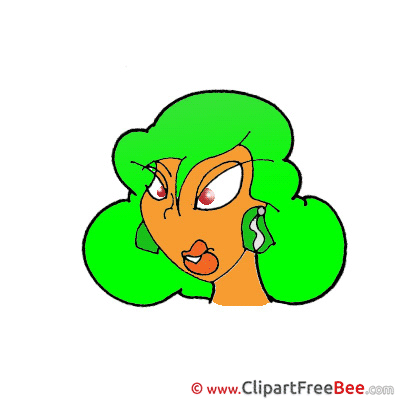Green Hair Clipart free Image download