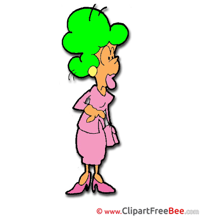 Green Hair Woman Pics download Illustration