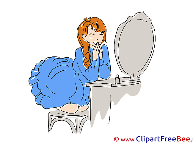 Mirror Girl Anime Cliparts printable for free