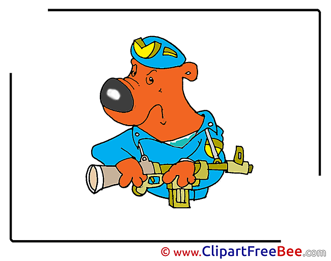 Bear Riffle Soldier download printable Illustrations