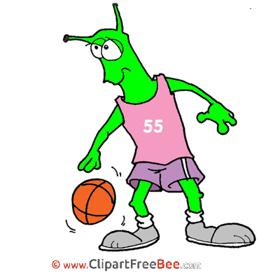Alien Basketball Clipart Sport Illustrations