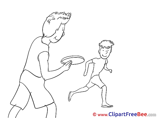 Frisbee Coloring download Sport Illustrations