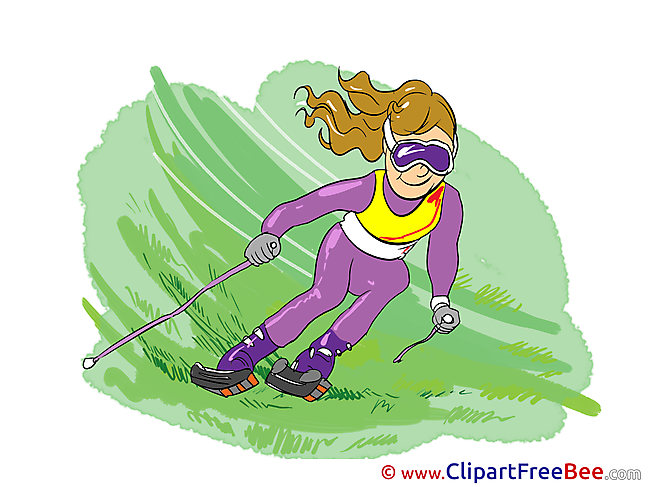 Skiing on the Grass Sport Illustrations for free