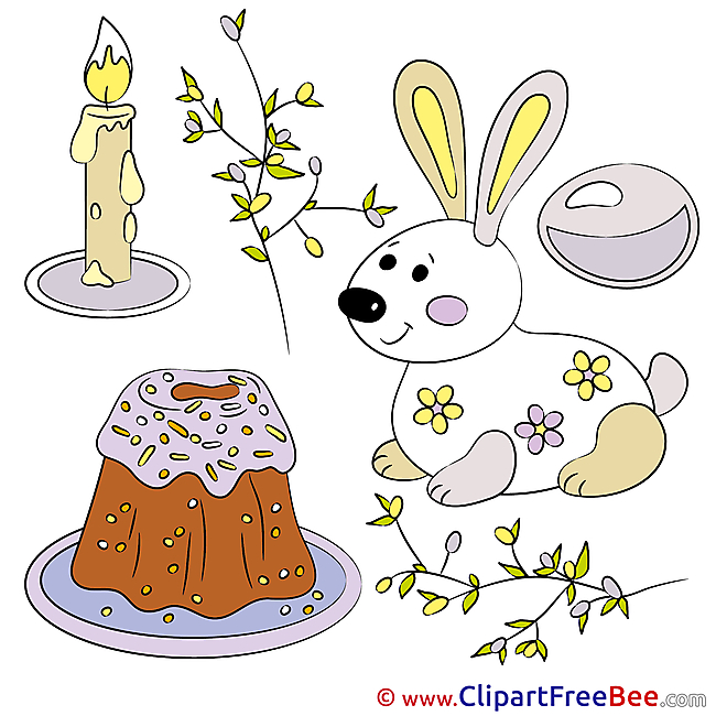 Easter Bunny Candle printable Illustrations for free