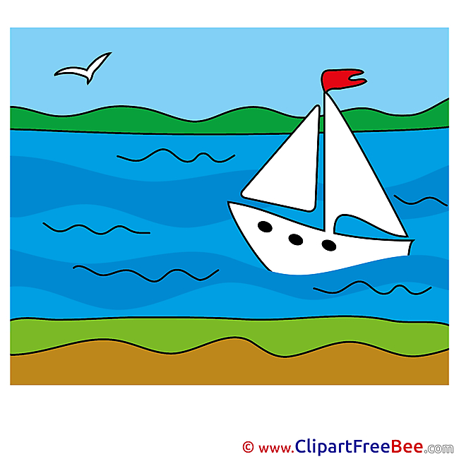 Boat in Sea Cliparts Summer for free