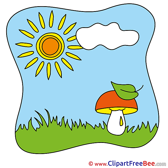 Clip Art Mushroom Leaf download Summer