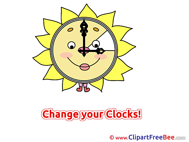 Clock Sun Clipart Summer Illustrations