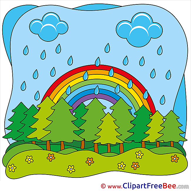 Park Rainbow Clipart Summer Illustrations