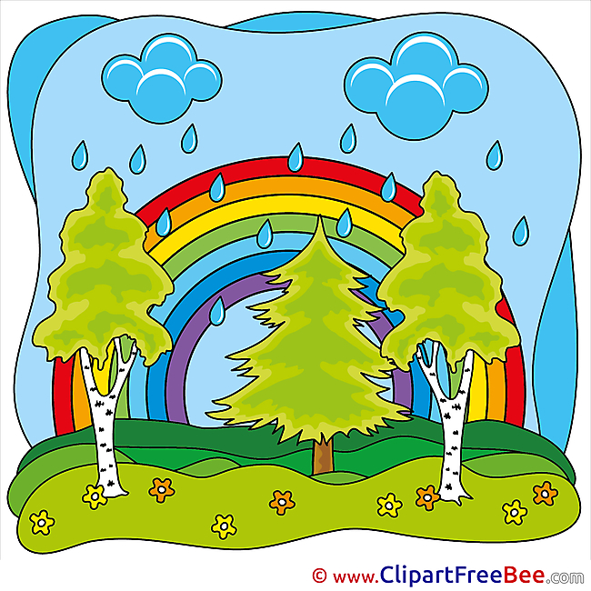Rainbow Sky Pics Summer Illustration