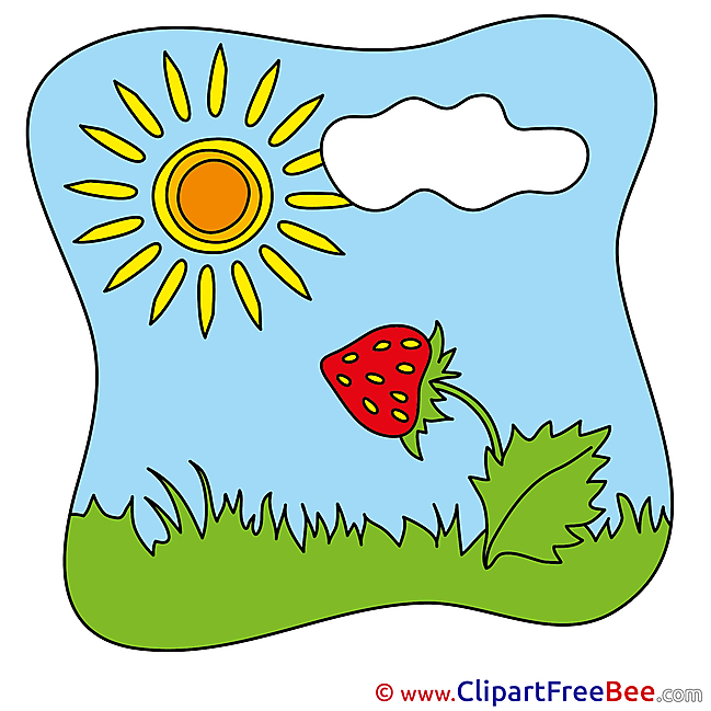 Strawberry Sun free Illustration Summer