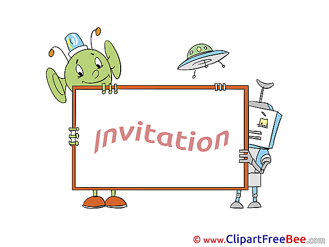 Alien Invitations download Greeting Cards