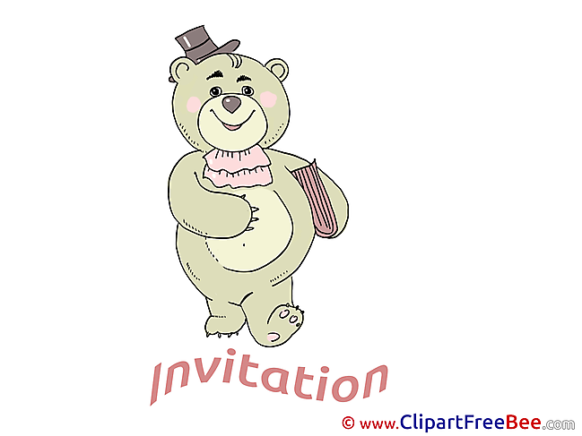 Bear printable Invitations eCards