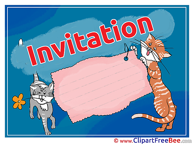 Cats free Postcards Invitations