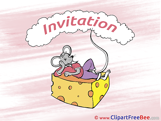 Cheese Mouse Invitations download Greeting Cards