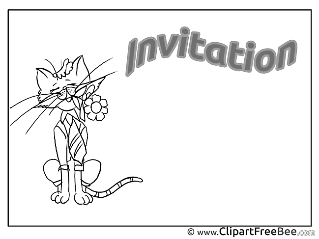 Coloring Cat Invitations Greeting Cards