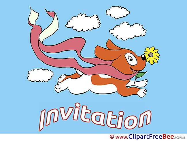 Dog Clouds Invitations Greeting Card for free