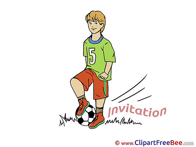 Football Player printable Greeting Cards Invitations