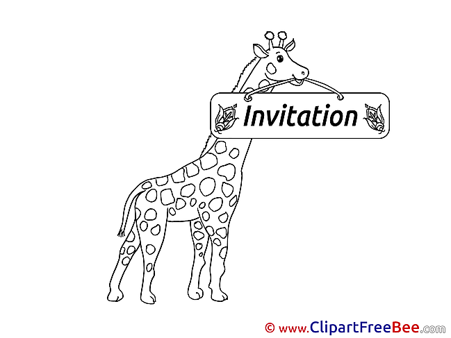 Giraffe free Postcards Invitations