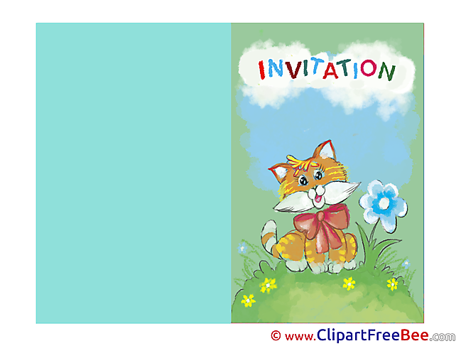 Grass Cat Wishes Invitations free eCards
