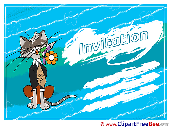 Invitation Cat Wish Card