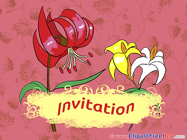 Lilies Invitations Greeting Cards for free