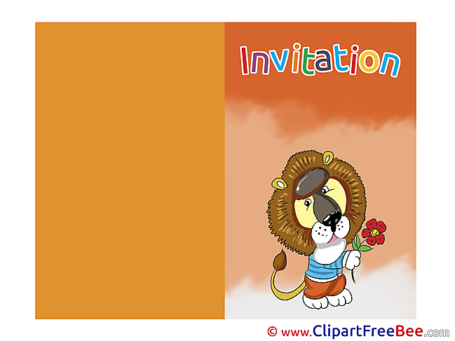 Lion Greeting Card download Invitations