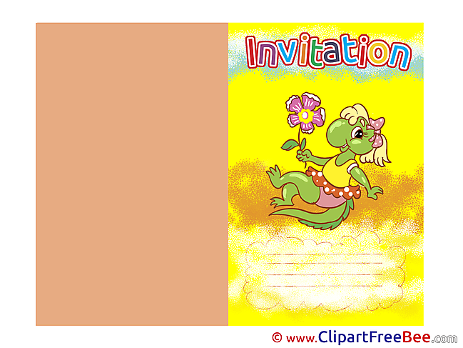 Lizard printable Invitations eCards